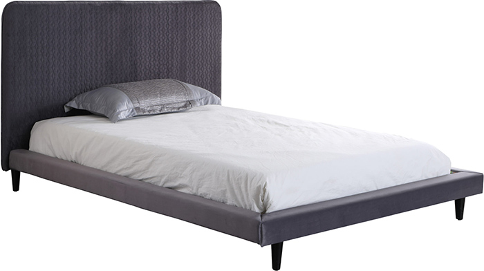 Shannon 4'6" Bed Grey Fabric